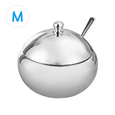 

Stainless Steel Seasoning Pots Salt Box Sugar Bowel Condiment Caddy Container Holder with Spoon Lid for Catering Hosting Parties K