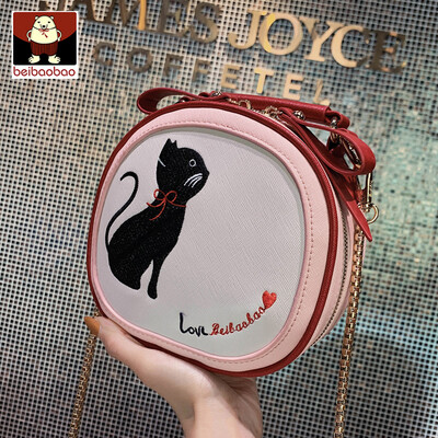

Bag womens bag 2019 New oblique satchel woman small round bag one shoulder bag retro chain handbag