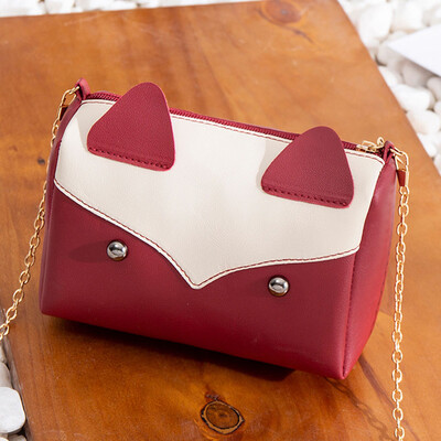 

Tailored Fashion Girls Leather kitten Cute Wild Shoulder Bag Messenger Small Square Bag