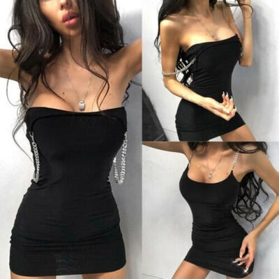

Women&39s Sexy Off Shoulder Sleeveless Stretch Package Hip Bodycon Mini Dress Party Club Dress