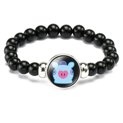 

Kpop BTS Bangtan Boys Bracelet Time Gemstone Beaded Retractable Bracelet Fashion Wristband Jewelry for Unisex