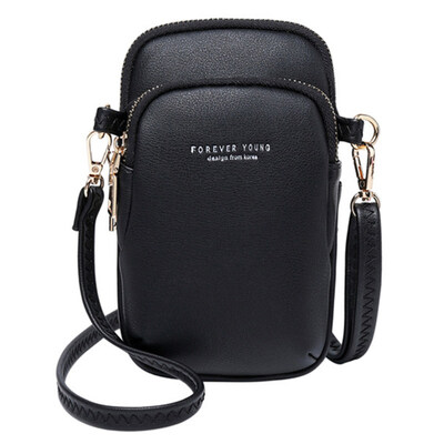

Women Solid Color Multi Pocket Faux Leather Crossbody Shoulder Bag Phone Purse