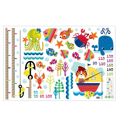 

Animals Tree Height Ruler PVC Waterproof Removable Wall Sticker Room Decal