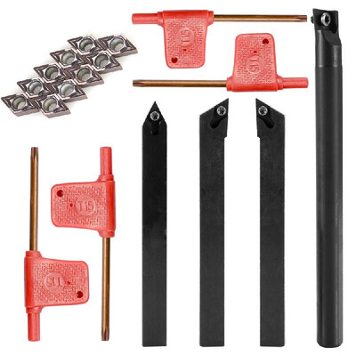 

Practical Tough Carbide Inserts Lathe Boring Bar Holder Extension Rod Set With Wrench Semi-finishing Finishing Turning Tool
