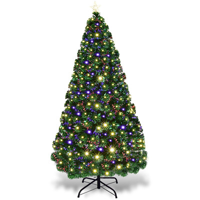 

567 LED Fiber Optic Artificial Christmas Tree w Top Star-7