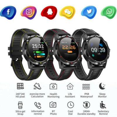 

Bluetooth Smart Watch HeartRate Oxygen Blood Pressure Sport Fitness Tracker Sky1