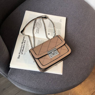 

Senior sense small bag female 2019 new wave foreign gas wild small square bag simple rhombic chain shoulder Messenger bag