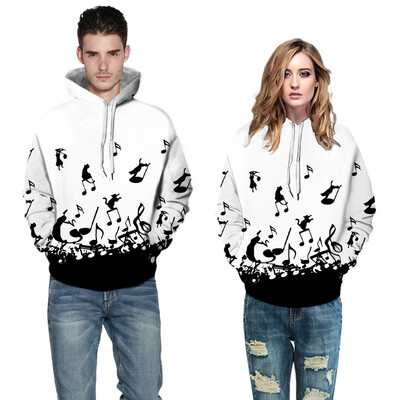 

Toponeto Men Women Mode 3D Print Long Sleeve Couples Hoodies Top Blouse Shirts