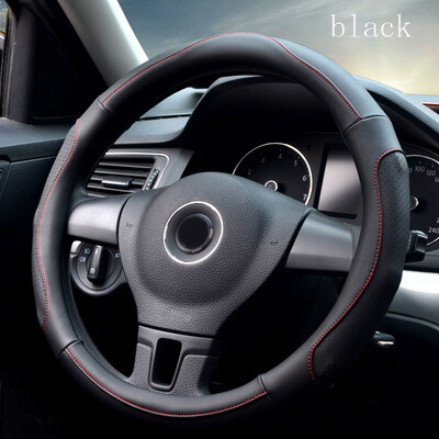 

Auto Interior Protection Accessories Fashion red blue gray Multi-color Breathable Micro Fiber Leather car Steering Wheel Cover