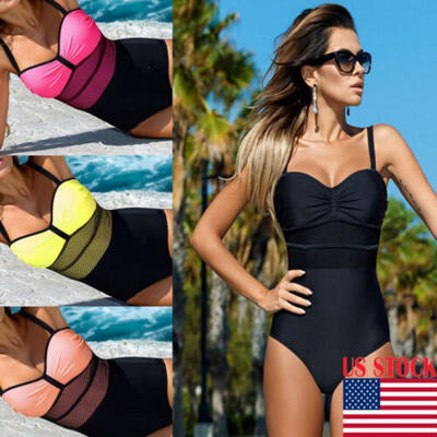 

New Women One-Piece Swimsuit Beachwear Swimwear Push-up Monokini Bikini Bathing