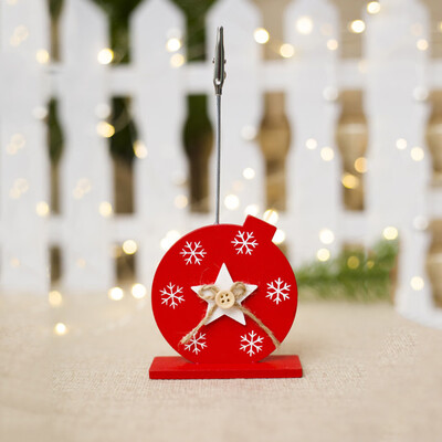 

Gobestart Creative Christmas Wooden Business Card Holder Photo Clip Home Window Door Decor