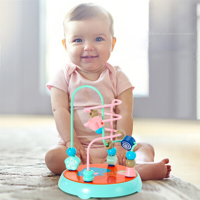 

Wooden Childrens Trailer Beads Stringing Puzzle Educational Toys For Kids