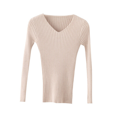 

Autumn Winter Sweaters Knitted Sweater Women Office Vintage Pullover White With Black Sweater Women V Neck Sweater Female Korean