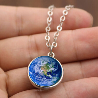 

Universe Milky Way Galaxy Planet Art Necklace for Sweater Birthday Gift