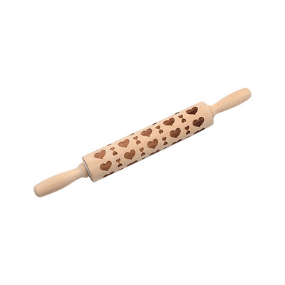 

Wooden Engraved Rolling Pin Embossing Baking Cookies Noodle Biscuit Fondant Cake Dough Impressed Patterned Decorating Roller DIY K