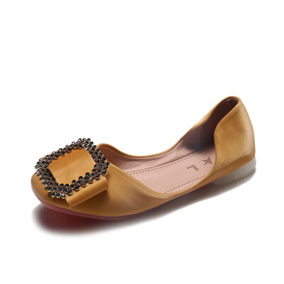 

Chic shallow square head single shoe woman summer version 100 soft bottom grandmother shoes flat bottom ladle shoes