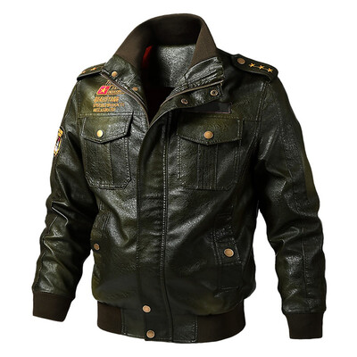 

Gobestart Mens New Style Fashion Casual Leather Jacket Casual Large Pure Leather Coat