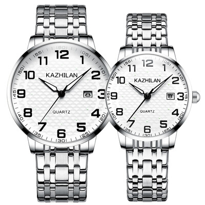 

The old watch men&women lovers large digital dial waterproof luminous middle-aged&old parents elastic steel band Shi Ying