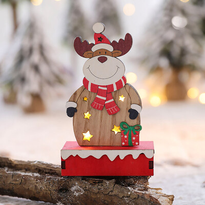 

Tailored LED Light Cute Christmas Elk Ornaments Window Holiday Decoration Adornment A