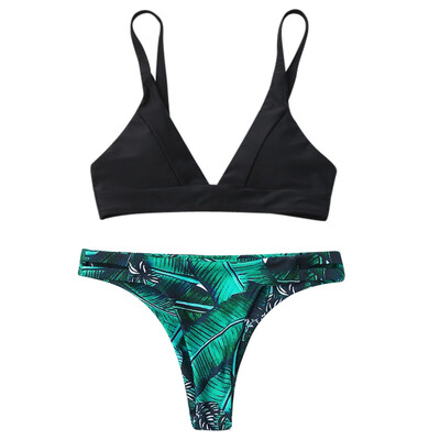 

Saidsome Women Bikini Set Printed High Waist Swimsuit Swimwear Beachwear Bathing Suit