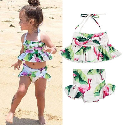 

Cute Kids Baby Girls Flamingo Tankini Swimwear Swimsuit Bikini Set Bathing Suit 1-6T