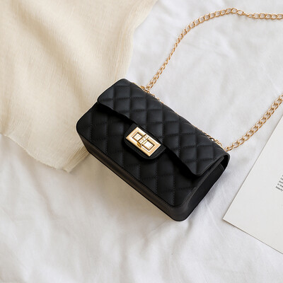 

Net red texture bag female 2019 new small fragrance wind mini rhombic chain messenger bag ocean matte jelly package