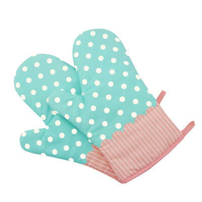 

Gobestart Kitchen Cooking Cotton Microwave Oven Gloves Mitts Pot Pad Heat Proof Protected