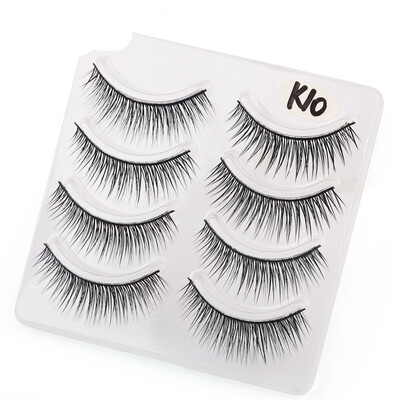 

Gobestart 4Pair Luxury 3D False Lashes Fluffy Strip Eyelashes Long Natural Party