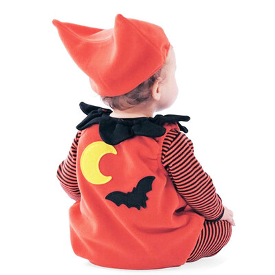 

Newborn Infant Baby Boy Striped Pumpkin Romper Halloween Outfits Costume Set