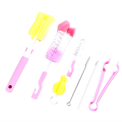

Toponeto 7 PcsSet Baby Bottle Brushes Cleaning Durable Washing Sponge Cleaner For Straw