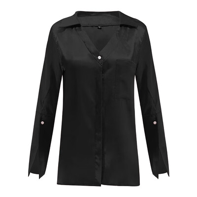 

Fashion Women Tops Bell Long Sleeve Loose Shirt Ladies Casual Blouse Solid Color