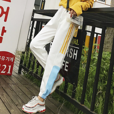 

Harajuku Style Patchwork Design Harem Pants Loose Casual Pockets Decoration Ankle-length Pants