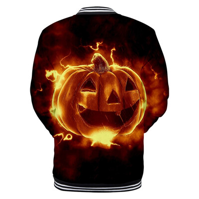 

Toponeto Women Halloween Horror Print Party Long Sleeve Pullover Hooded Baseball Jacket