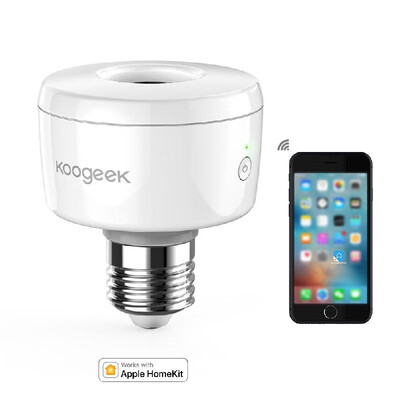 

Koogeek Wi-Fi Enabled Smart Socket E27 Light Bulb Adapter Works with Apple HomeKit Support Siri Voice Control Home App Schedules T