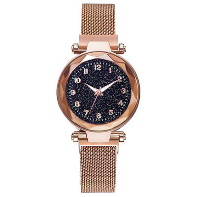 

Women Starry Sky Watch Fashion Magnet Buckle Mesh Band Roman Number Quartz Wristwatch Women Luxury Watches Zegarek Damski