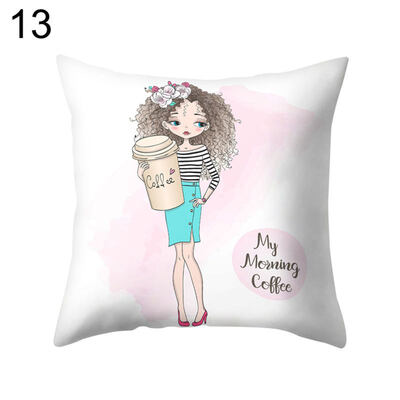 

Adorable Cute Girl Letter Throw Pillow Case Cushion Cover Sofa Bed Car Decor