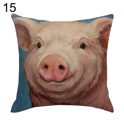 

New Year Mascot Pig Pillow Case Cushion Cover Sofa Bed Car Cafe Office Decor