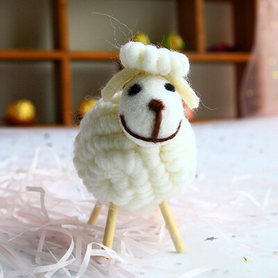 

1Pc Innovative Wool Felt Cute Sheep Room Decoration Ornament Soft Toys Dolls Kawaii Sheep Alpaca Plush Toys