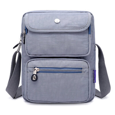 

Women Solid Color Multi Pocket Nylon Travel Crossbody Shoulder Bag Storage Pouch