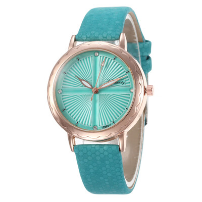 

Summer new hot ladies cross stripes fashion leather watch student personality simple watch