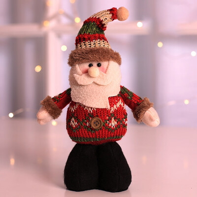 

Christmas Snowflake Plaid Fabric Cute Little Man Santa Claus Snowman Deer Doll Christmas Decoration Gift