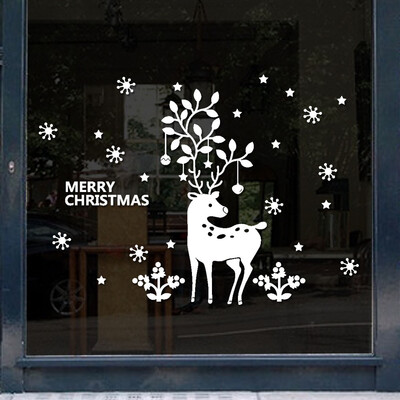 

Toponeto New Year Merry Christmas Snowflake Wall Sticker Home Shop Windows Decals Decor