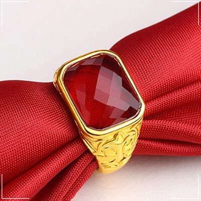 

Vintage Mens Gemstone Rings Gold Plated Ornaments Vietnam Sand Gold Rings