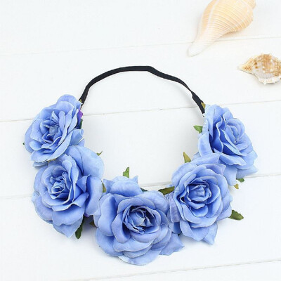 

〖Follure〗Party Floral Rose Flower Headband Hair Crown Festival Boho Garland Large Big