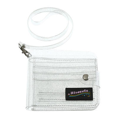 

Bling Transparent ID Card Holder PVC Women Folding Short Money Clip Wallet