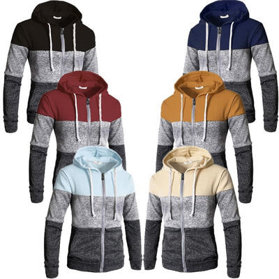 

New Men&39s Winter Slim Hoodies Warm Zipper Jacket Hooded Sweatshirts Coat Outwear