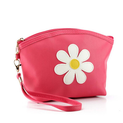 

Tailored Fashion Women Flower Leather Zipper Handbags Cosmetic Bag Makeup Pouch Purses