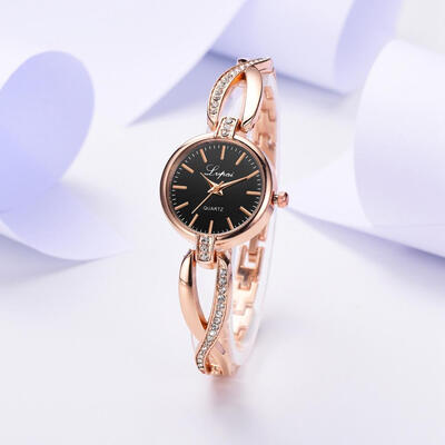 

Fashion Women Watches Rose Gold Irregular Bracelet Luxury Ladies Quartz Clock With Rhinestone Casual Wristwatch Dropshipping