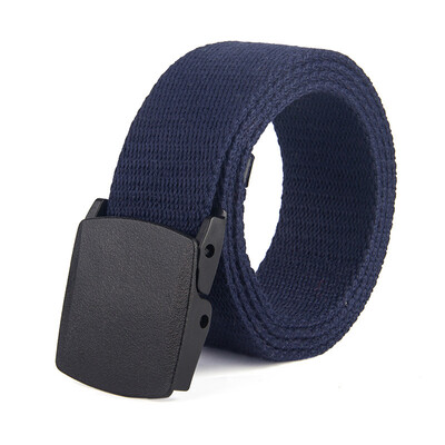 

No metal Unisex Belt Solid Color Canvas Automatic Buckle Men belt Casual youth Students Cowbody pants belt