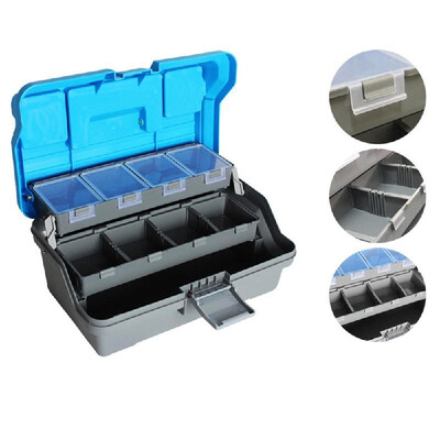 

321615cm 3 Layer Big Fishing Lure Tackle Box Handle Plastic Fishing Tool Case